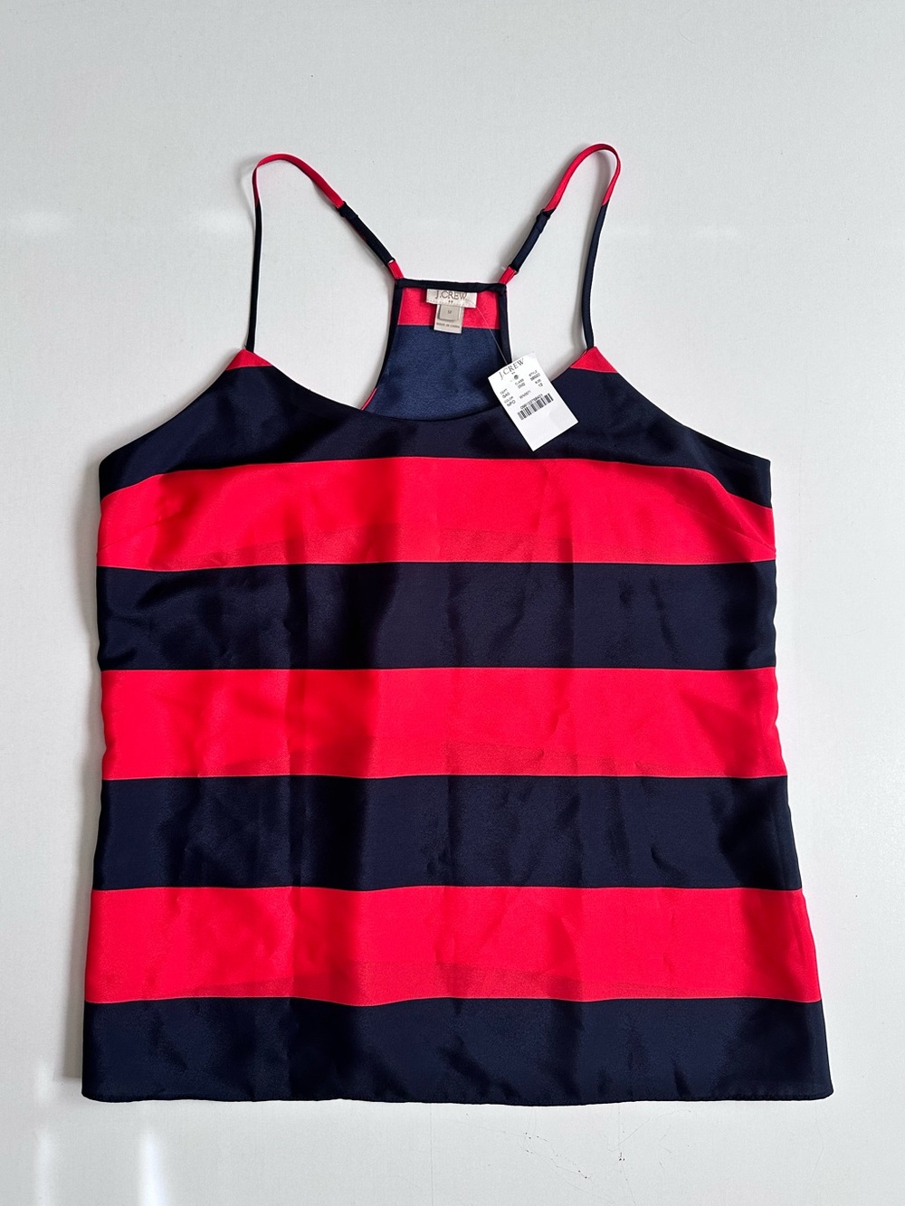 J Crew Striped Sleeveless Tank Top in Navy and Bright Red Size 12